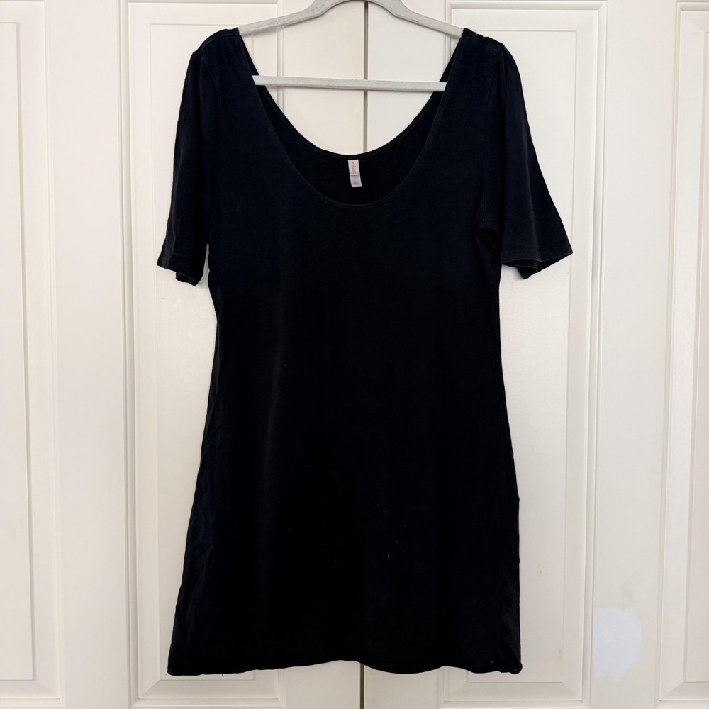Xhilaration Dress Juniors 2XL Black Scoop Neck T-Shirt Short Sleeve Stretch